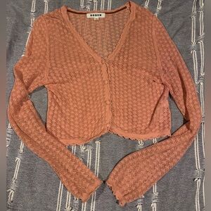 Boden Cropped Pointelle Cardigan